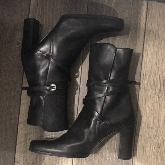 Authentic Jil Sanders black Leather boots sz 8.5 - Picture 5 of 8